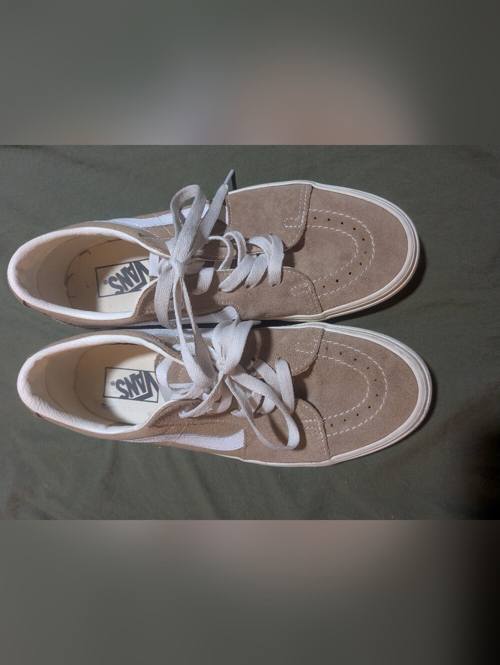 VANS Sk8 Low Low Sneakers Women's 10 Mens 8.5 Beige Color With White Stripe